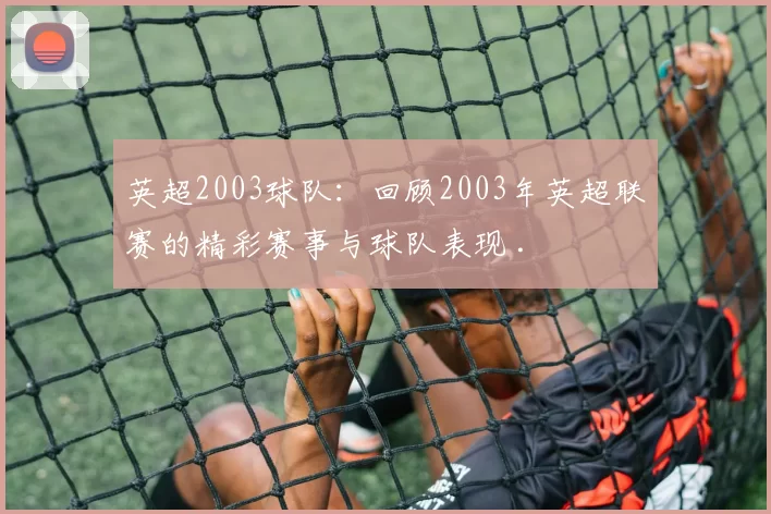 英超2003球队:回顾2003年英超联赛的精彩赛事与球队表现 .
